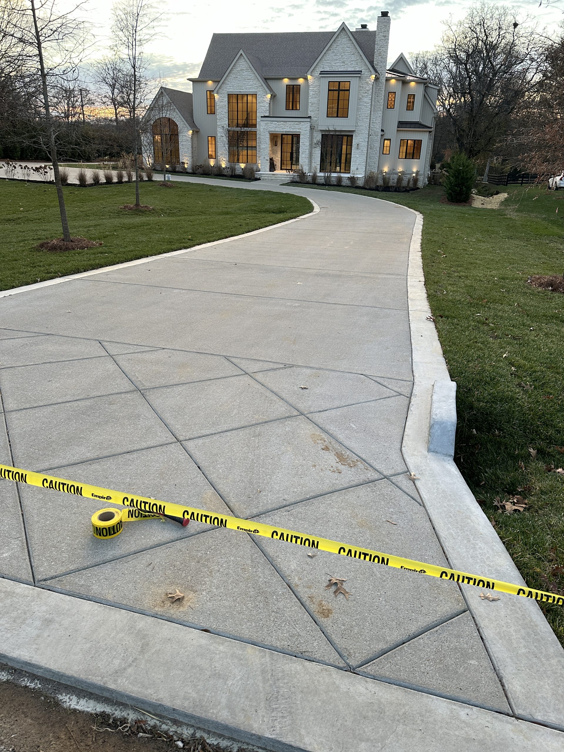 IMG_1976 Freshly stamped concrete driveway, blocked by caution tape at Cody X Cody X Pressure Washing