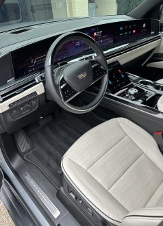 IMG_2037 Modern Cadillac interior with digital dash, touchscreens, and leather seats. Cody-X Pressure Washing