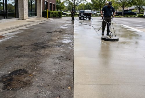 ChatGPT Image May 12, 2026, 01_48_01 PM Cody-X workers pressure wash a sidewalk, revealing a clean vs dirty area. Cody-X Pressure Washing