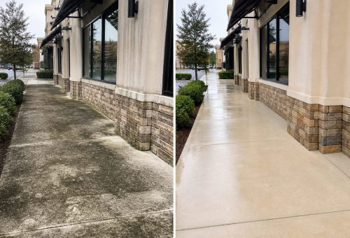 ChatGPT Image May 4, 2026, 02_43_06 PM Sidewalk before and after cleaning—left dirty, right clean. Cody-X service. Cody-X Pressure Washing