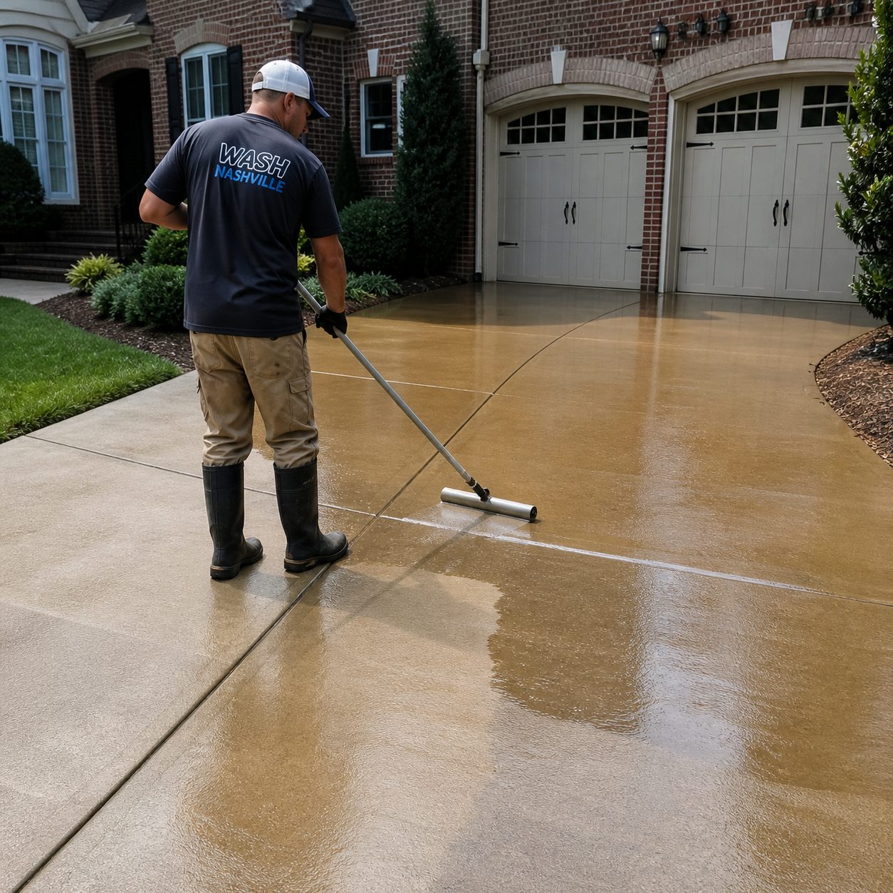 ChatGPT Image May 4, 2026, 03_35_24 PM Cody X worker cleans a home's concrete driveway with a long handled tool Cody X Pressure Washing