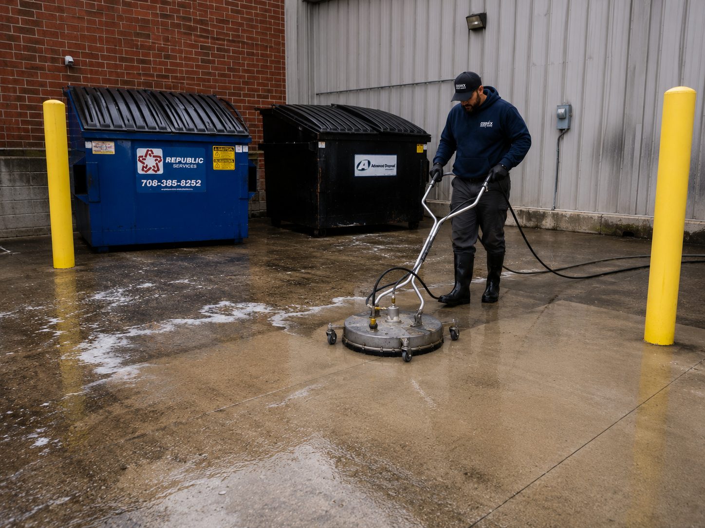 dumpster-pad-cleaning Dumpster pad cleaning
